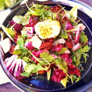 Pistachio Crusted Goat Cheese Salad