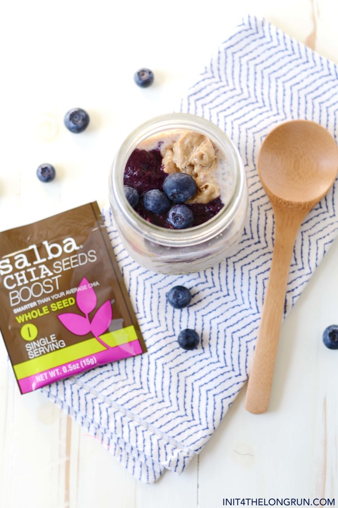 Overnight Oats are the perfect breakfast to make ahead and eat on the run. These Peanut Butter and Chia Jam Overnight Oats are packed with the superfood, chia, but taste like your favorite old school PB & J. // init4thelongrun.com