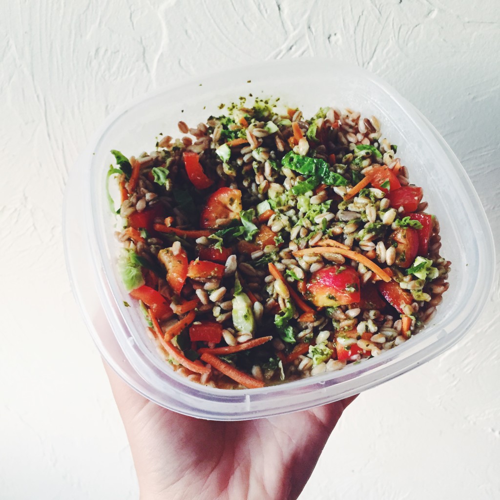 Farro, pepper, carrot & cilantro salad (recipe coming soon)