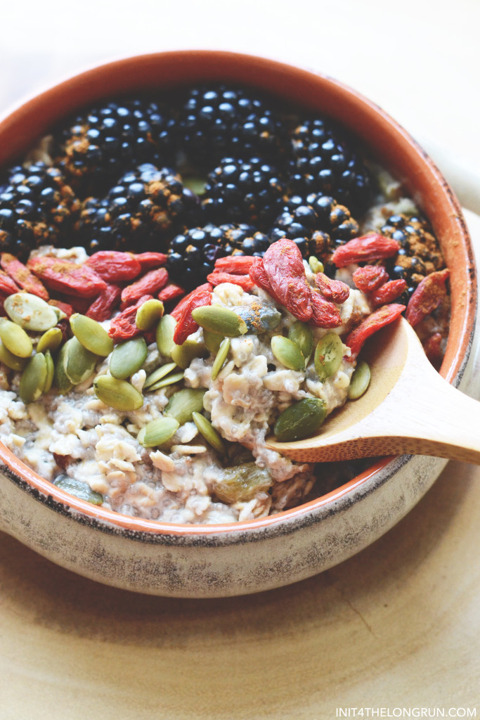 Superfood Bircher Muesli - The perfect breakfast for making ahead of time when you're always on the go. | init4thelongrun.com