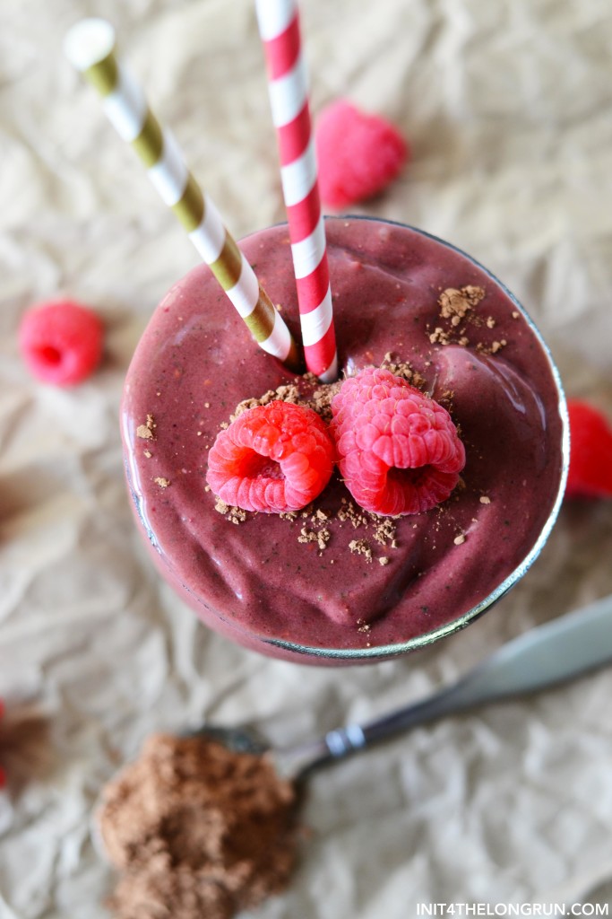 Having this chocolate raspberry smoothie for breakfast is like telling the world you're already winning and it's only 9am.