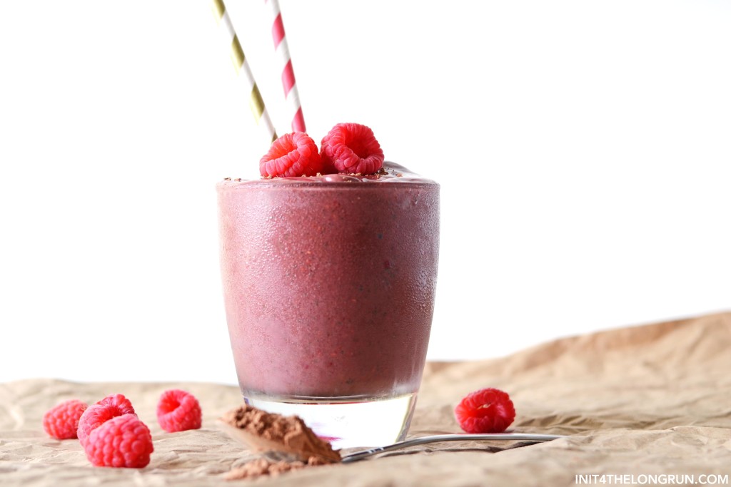 Having this chocolate raspberry smoothie for breakfast is like telling the world you're already winning and it's only 9am.