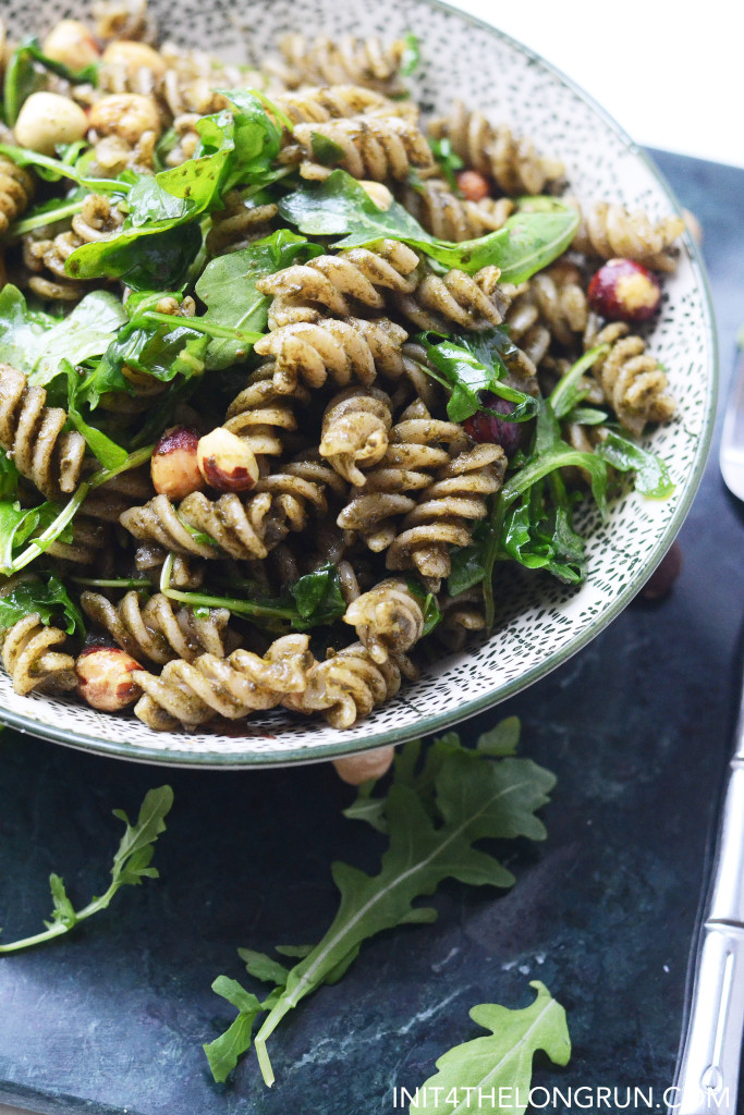 hazelnut arugula pesto pasta // hazelnut arugula pesto pasta - init4thelongrun.com