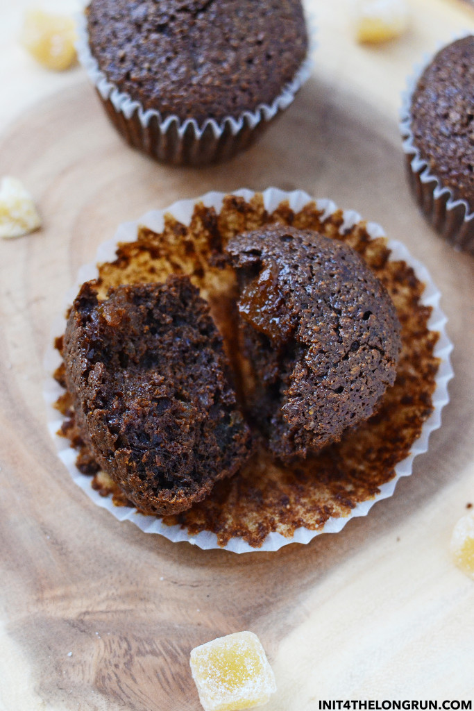 Gingerbread Muffins // These gingerbread muffins, are moist, tender and filled with chunks of crystallized ginger. They make the perfect holiday breakfast or snack.