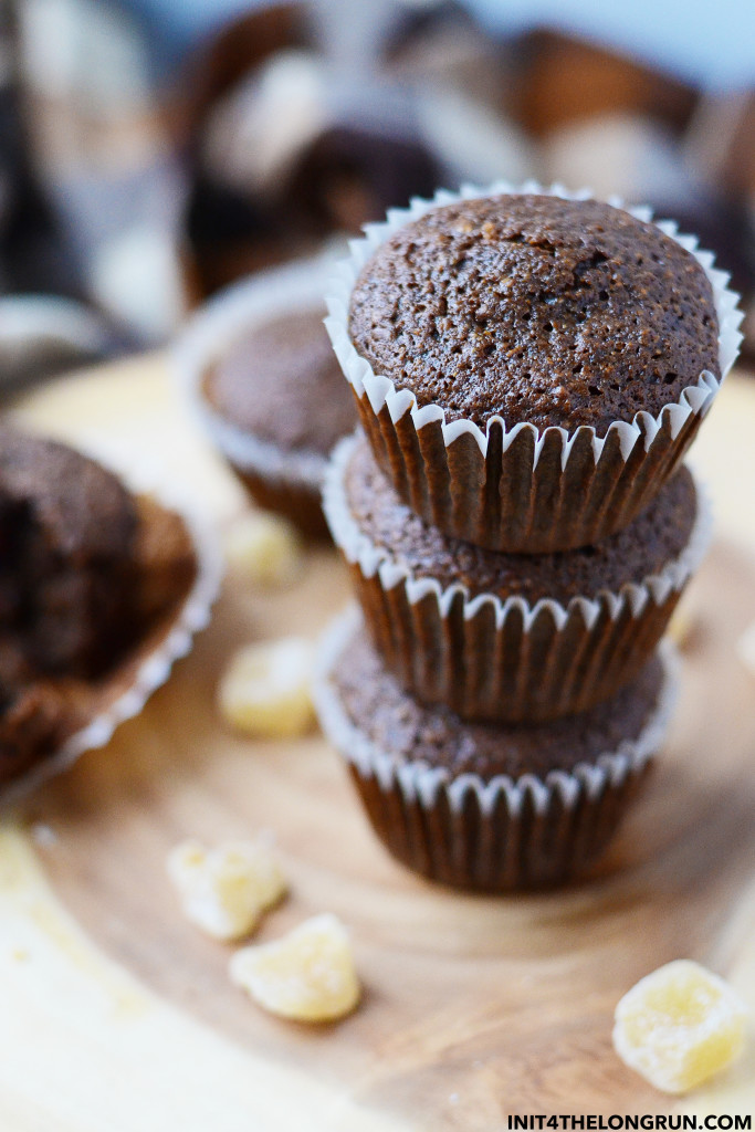 Gingerbread Muffins // These gingerbread muffins, are moist, tender and filled with chunks of crystallized ginger. They make the perfect holiday breakfast or snack.