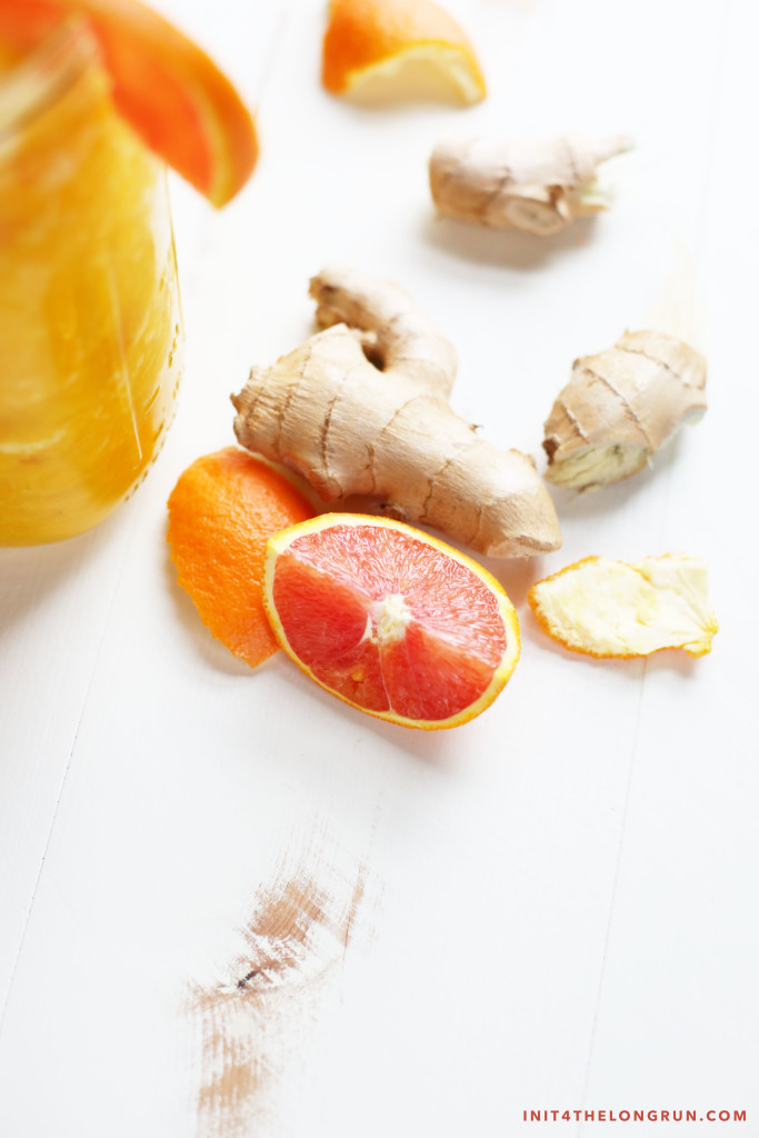 Brighten your morning with this easy to make, nutrient packed, orange ginger turmeric sunshine juice.