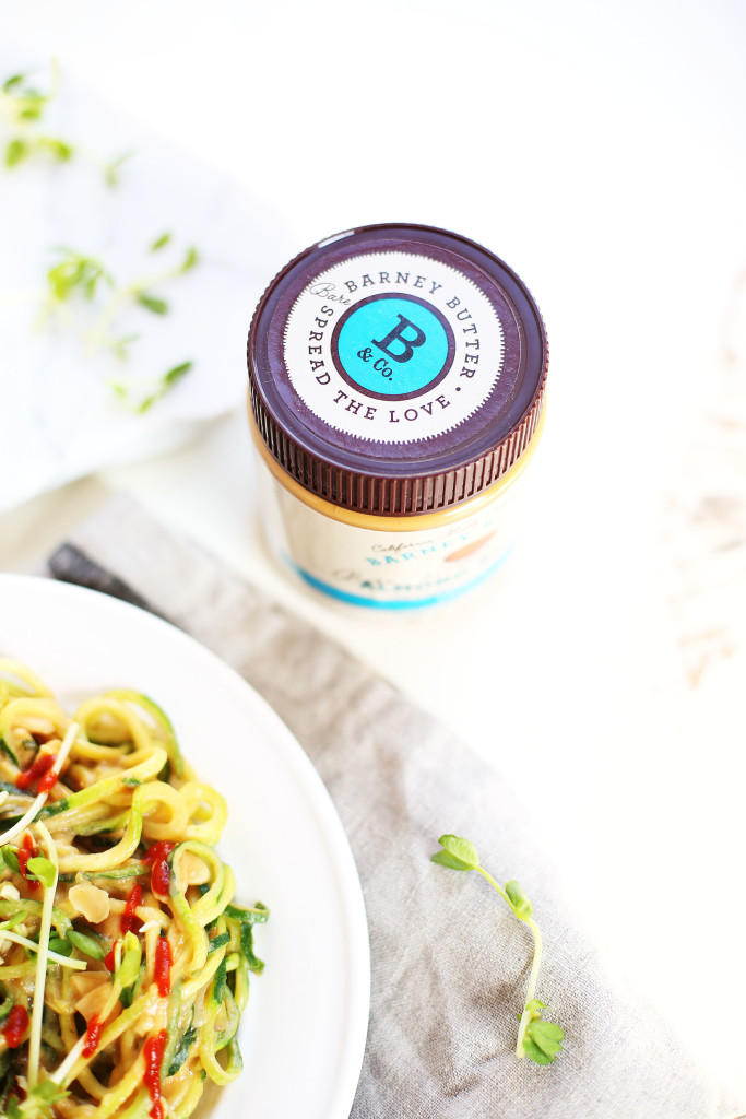 Zoodles with Spicy Sesame Almond Butter Sauce
