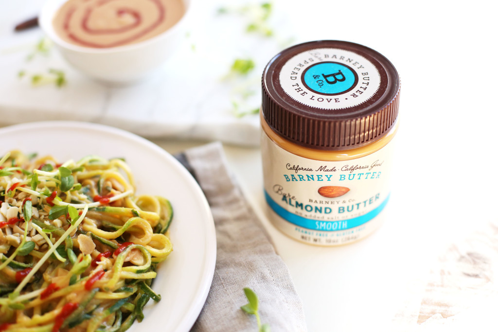 Zoodles with Spicy Sesame Almond Butter Sauce