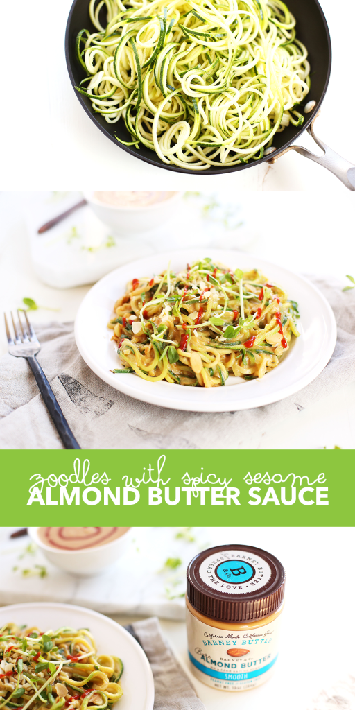 Zoodles with Spicy Sesame Almond Butter Sauce