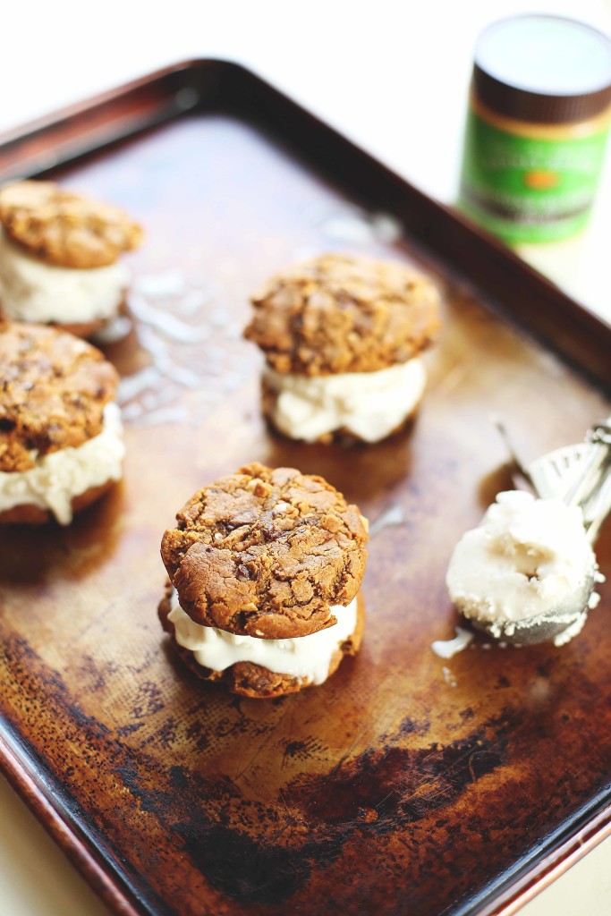 Almond Butter Cookie Ice Cream Sandwiches