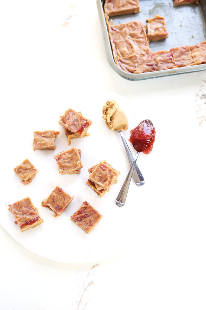 Peanut butter and jelly freezer fudge