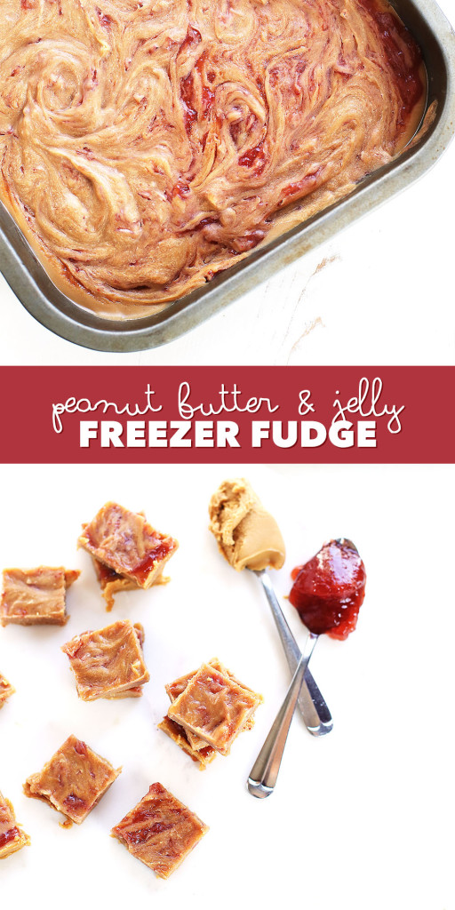 Peanut butter and jelly freezer fudge