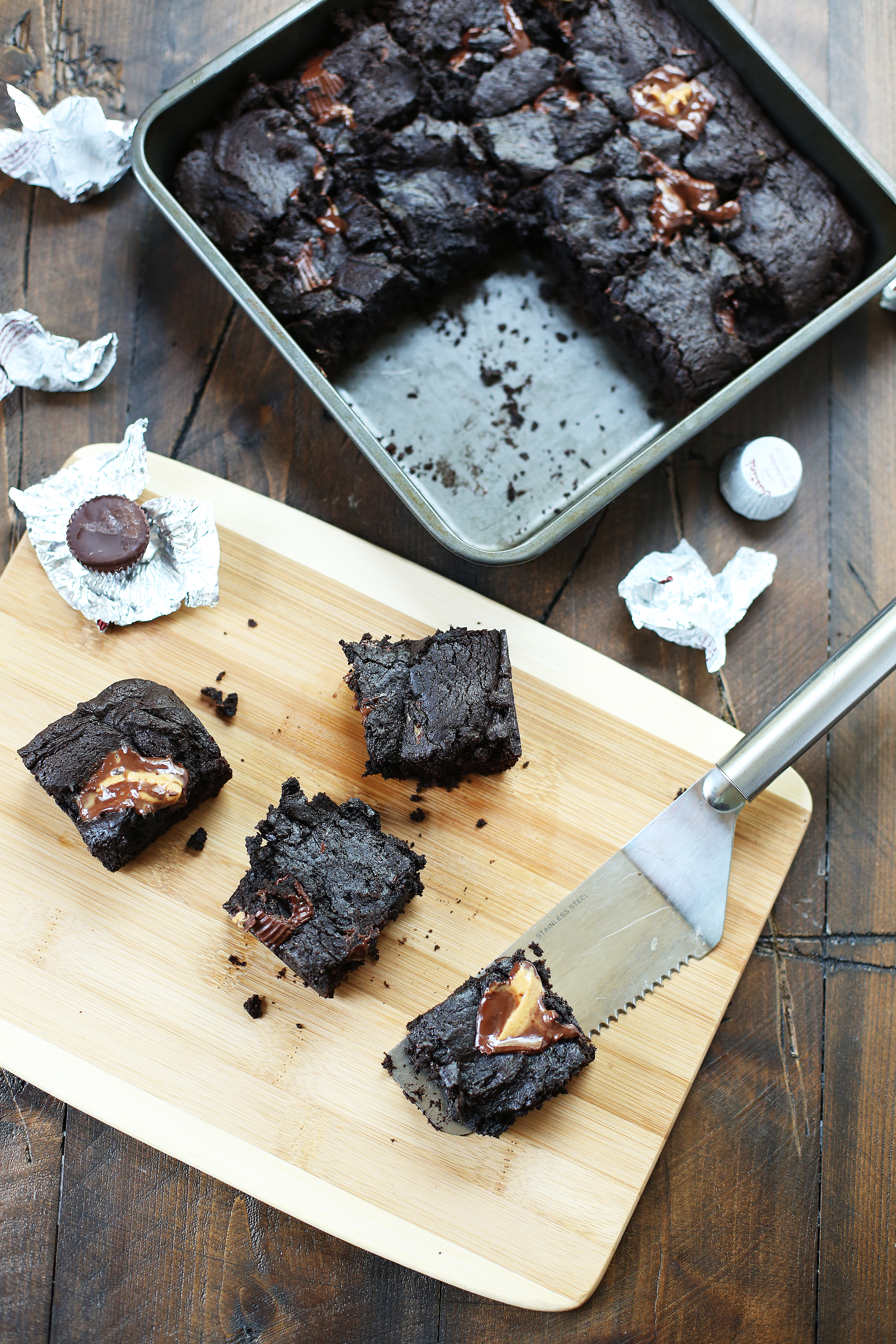 Dark Chocolate Peanut Butter Cup Brownies