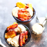 Grilled Peaches over Vegan Ice Cream
