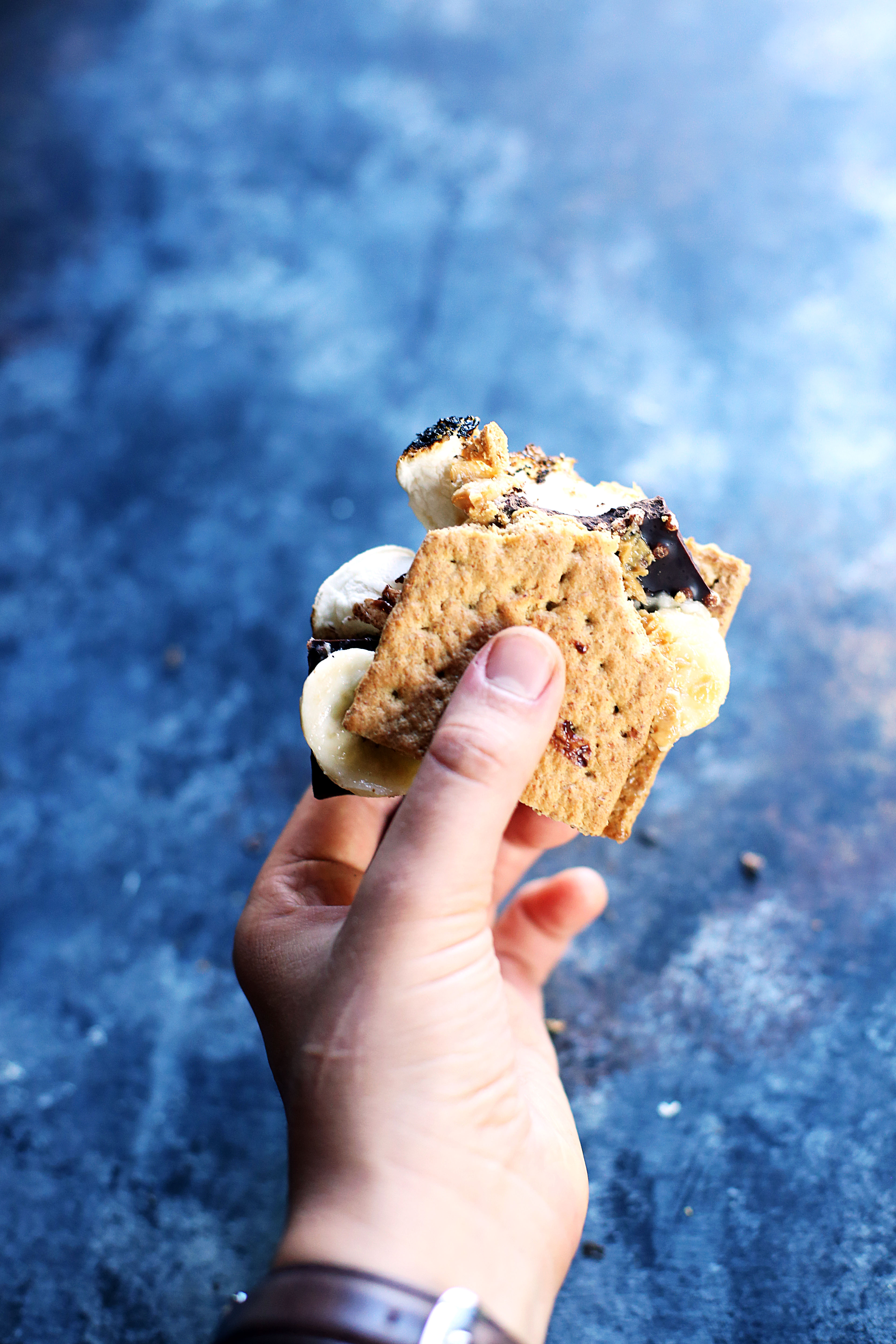Take your summer time s'more game to a whole new delicious level with these Almond Butter Banana S'mores.